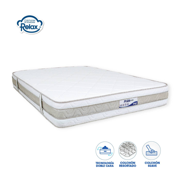 Combo Colchon Pride Relax 1.40 + Base cama+2 Almohadas - Image 7