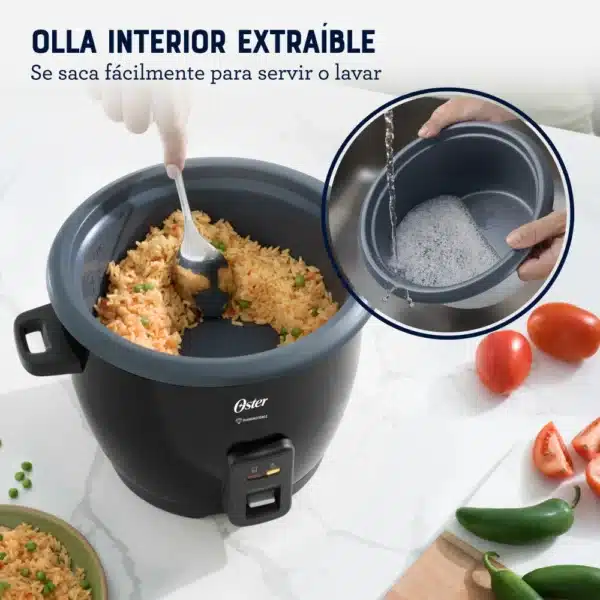 Arrocera Multiusos Oster Capacidad para 7 Tazas de Arroz Negra CKSTRCB7DFBLK - Image 6