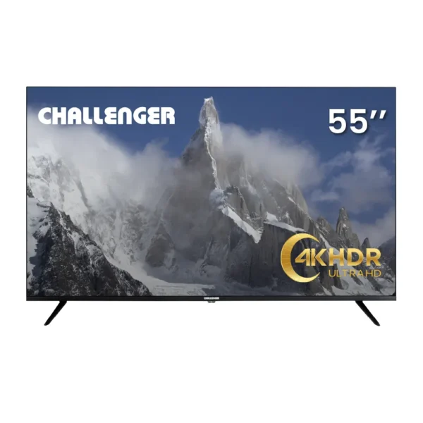 Televisor Challenger  55" 4KHDR Smart con Android, Bluetooth y Control por voz- Incluye soporte de pared - UHD 55BO67 BT