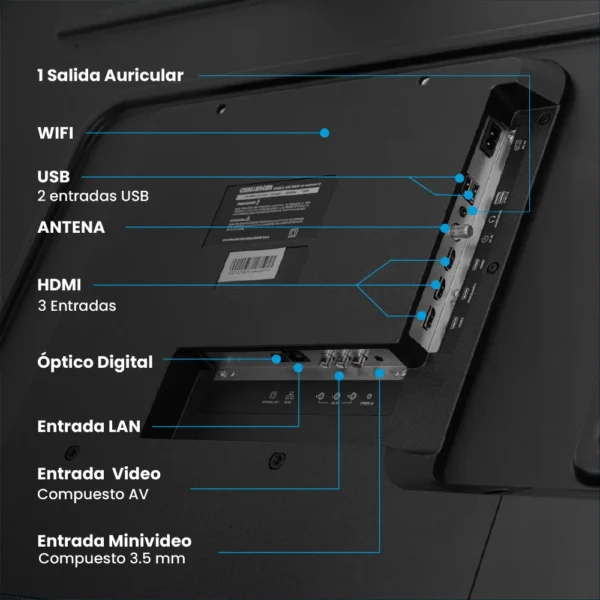 Televisor Challenger  55" 4KHDR Smart con Android, Bluetooth y Control por voz- Incluye soporte de pared - UHD 55BO67 BT - Image 8