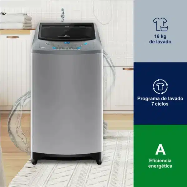Lavadora ELECTROLUX Carga Superior 16 Kilos EWIX16F3ESG Gris - Image 6