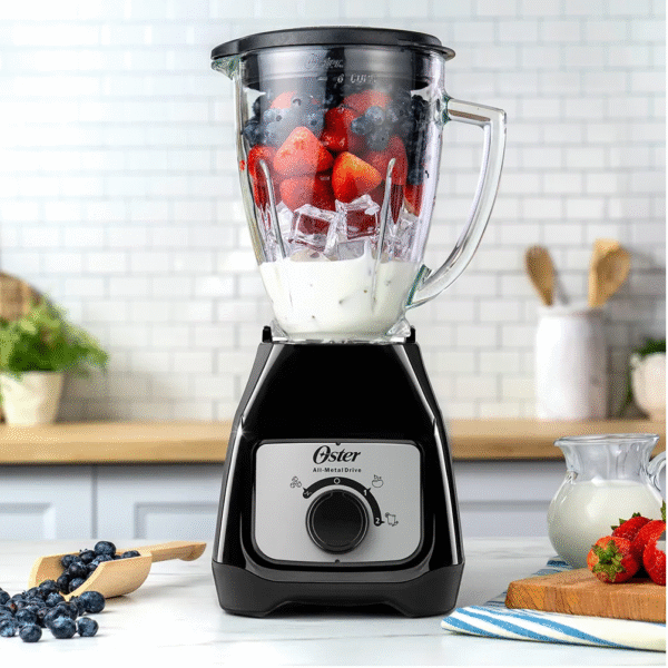 Licuadora Oster con Control de Perilla 2 Velocidades más Pulso con Vaso de Vidrio 550W Negra - Image 2