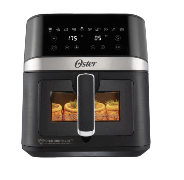 Freidora de Aire Digital Oster® 6L de Capacidad Recubrimiento DiamondForce con Ventana y Luz Interna 10 Programas Automáticos Ckstaf60wddf