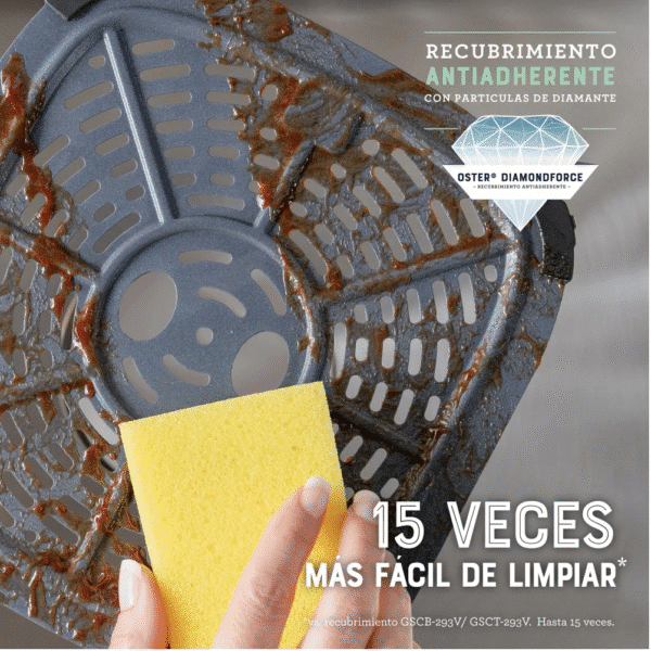 Freidora de Aire Digital Oster® 6L de Capacidad Recubrimiento DiamondForce con Ventana y Luz Interna 10 Programas Automáticos Ckstaf60wddf - Image 6
