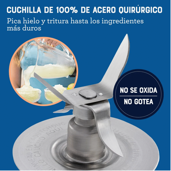 Licuadora Oster con Control de Perilla 2 Velocidades más Pulso con Vaso de Vidrio 550W Negra - Image 5