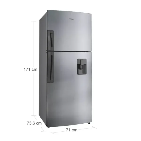 Nevera Whirlpool No Frost Congelador Superior 394 Litros Wrj43aktww Xpert Flow Gris - Image 4