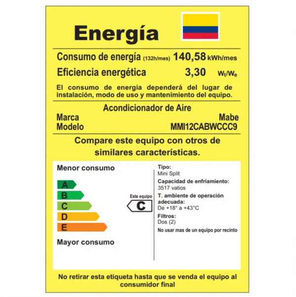 Aire Acondicionado Inverter 110V 12000 BTU Blanco Mabe - MMI12CABWCCC9 - Image 8