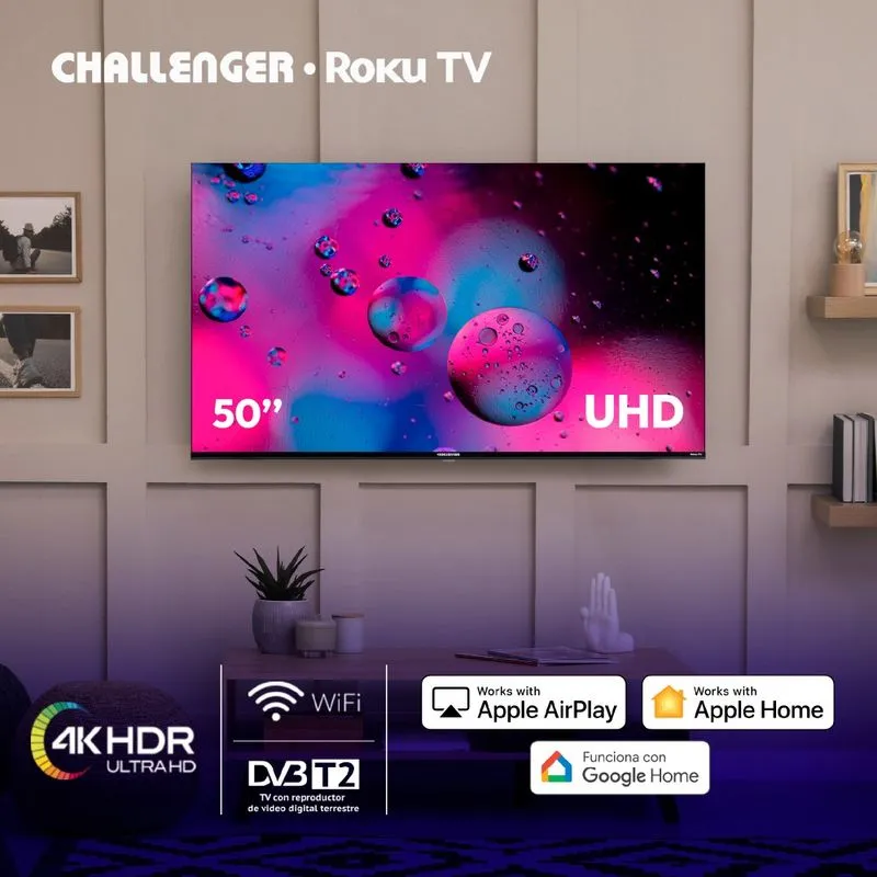Televisor CHALLENGER LED 50” 4K UHD 50KR15 T2 ROKU TV - Image 7
