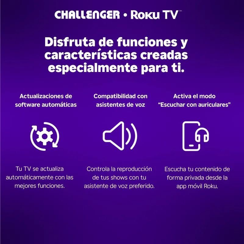 Televisor CHALLENGER LED 50” 4K UHD 50KR15 T2 ROKU TV - Image 6