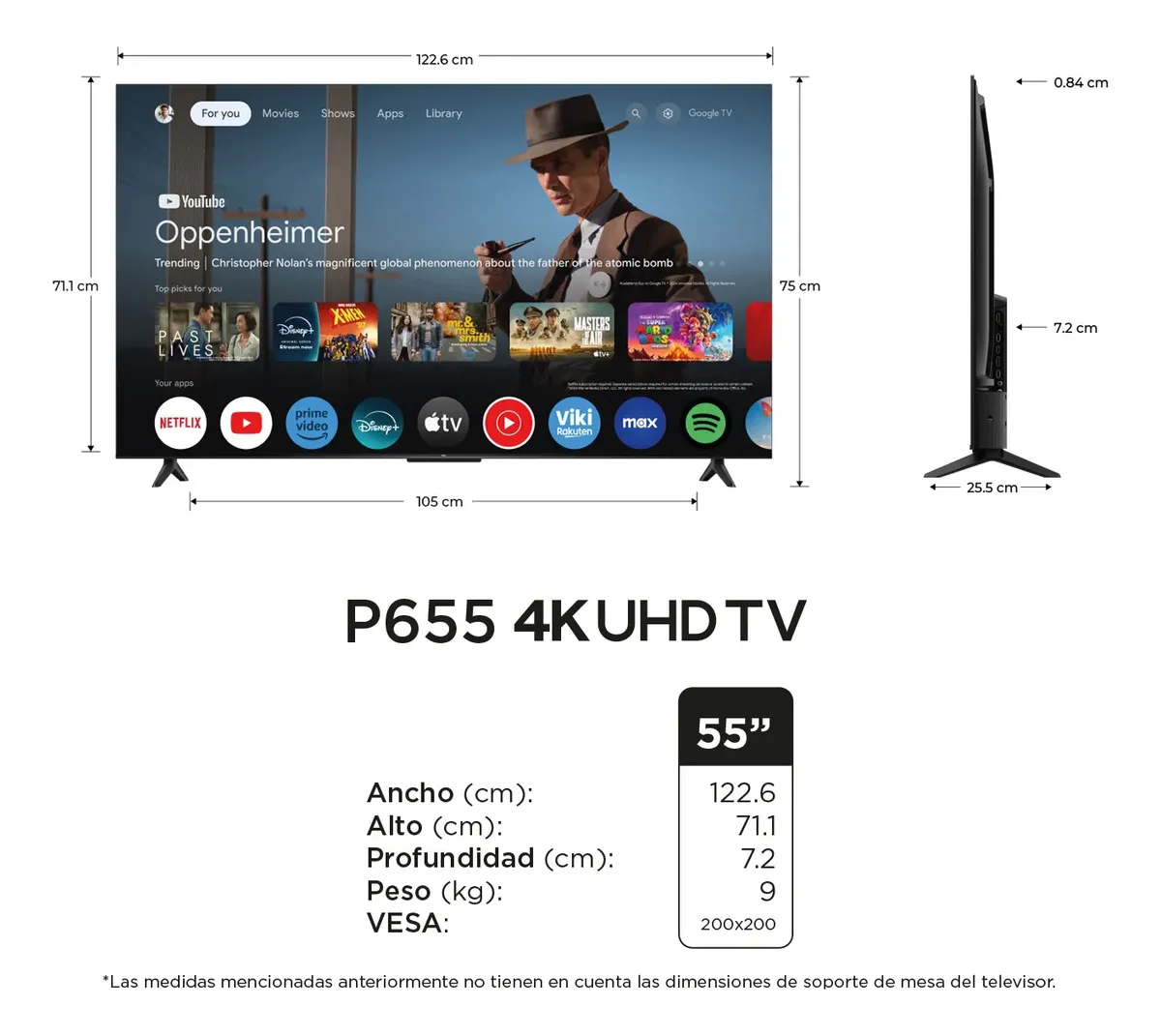 Televisor TCL 55" Pulgadas 139 cm 55V6C 4K-UHD LED Smart TV Google - Image 8