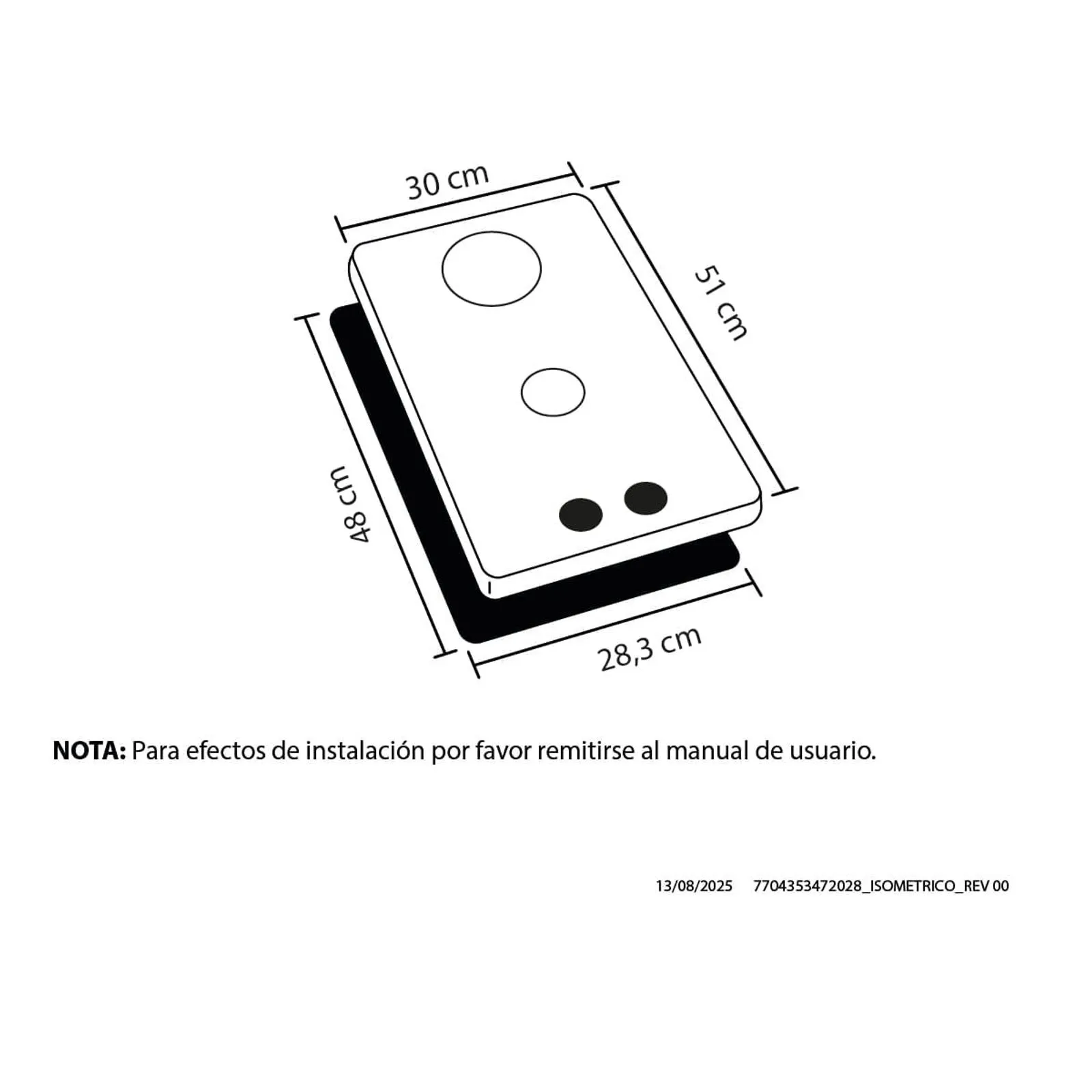Cubierta de empotrar cristal Haceb de 30cm a gas natural - Image 10